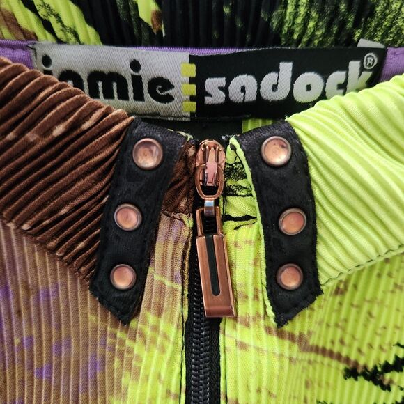 Jamie Sadock Women’s Top Size Small Neon Crinkle Abstract Bold Golf Athletic EUC - Picture 5 of 9